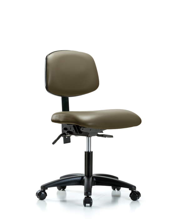 Blue Ridge Ergonomics VDHCH-RG-T1-A0-RC-8809 Rutledge Vinyl Chair - Desk Height with Seat Tilt & Casters in Taupe Supernova™ Vinyl
