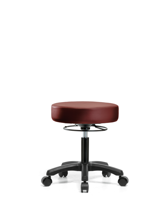 Blue Ridge Ergonomics VDHMS-RG-RC-8815 Vinyl Mini-Stool - Desk Height with Casters in Borscht Supernova™ Vinyl