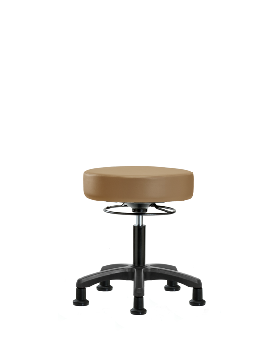 Blue Ridge Ergonomics VDHMS-RG-RG-8584 Vinyl Mini-Stool - Desk Height with Stationary Glides in Taupe Trailblazer™ Vinyl