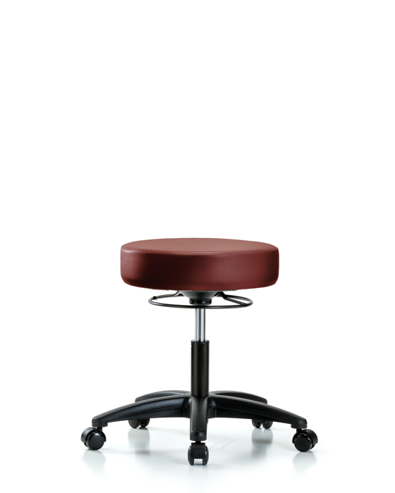 Blue Ridge Ergonomics VDHSO-RG-RC-8815 Rutledge Vinyl Stool without Back - Desk Height with Casters in Borscht Supernova™ Vinyl