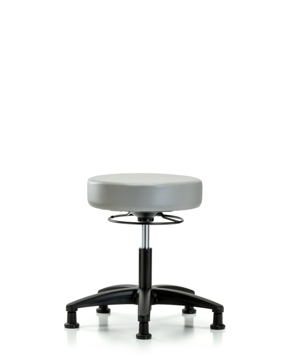 Blue Ridge Ergonomics VDHSO-RG-RG-8567 Rutledge Vinyl Stool without Back - Desk Height with Stationary Glides in Dove Trailblazer™ Vinyl