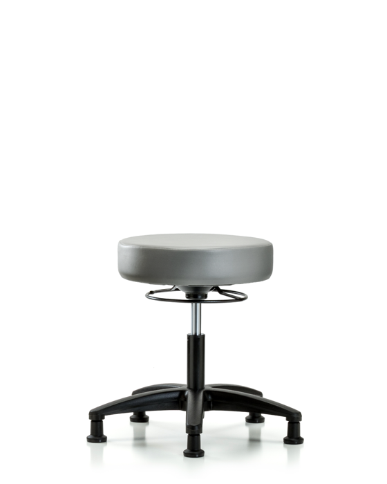 Blue Ridge Ergonomics VDHSO-RG-RG-8840 Rutledge Vinyl Stool without Back - Desk Height with Stationary Glides in Sterling Supernova™ Vinyl