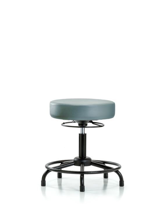 Blue Ridge Ergonomics VDHSO-RT-RG-8822 Rutledge Vinyl Stool without Back - Desk Height with Round Tube Base & Stationary Glides in Storm Supernova™ Vinyl