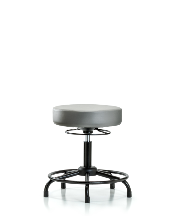Blue Ridge Ergonomics VDHSO-RT-RG-8840 Rutledge Vinyl Stool without Back - Desk Height with Round Tube Base & Stationary Glides in Sterling Supernova™ Vinyl