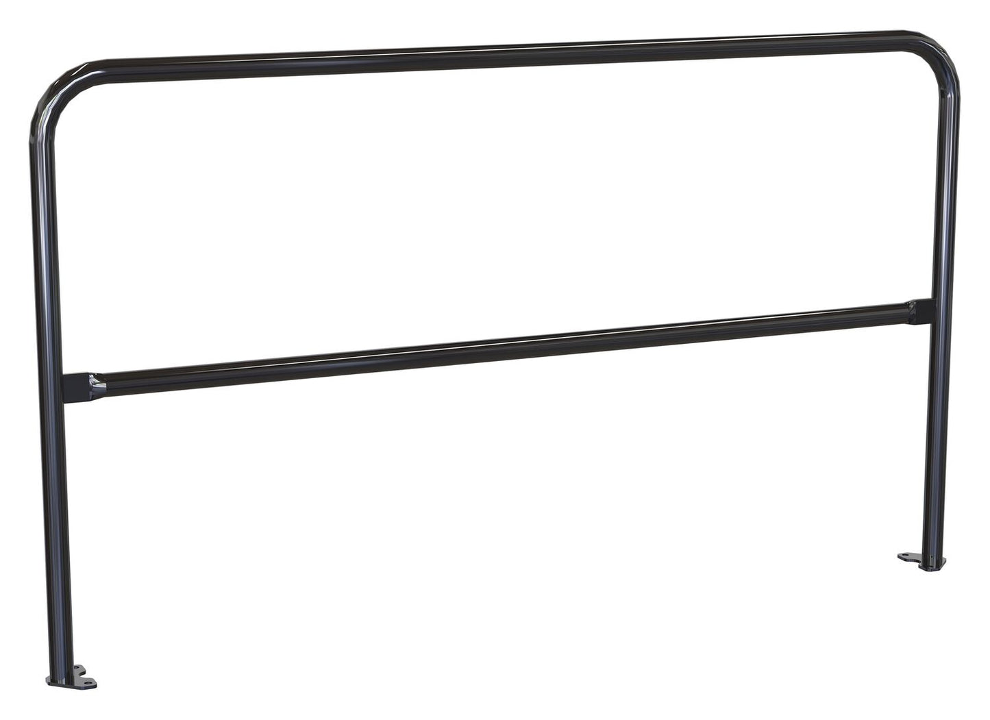 Vestil VDKR-6-BP-BK Steel Pipe Safety Railing with Welded Baseplate 6 Ft. Length Black