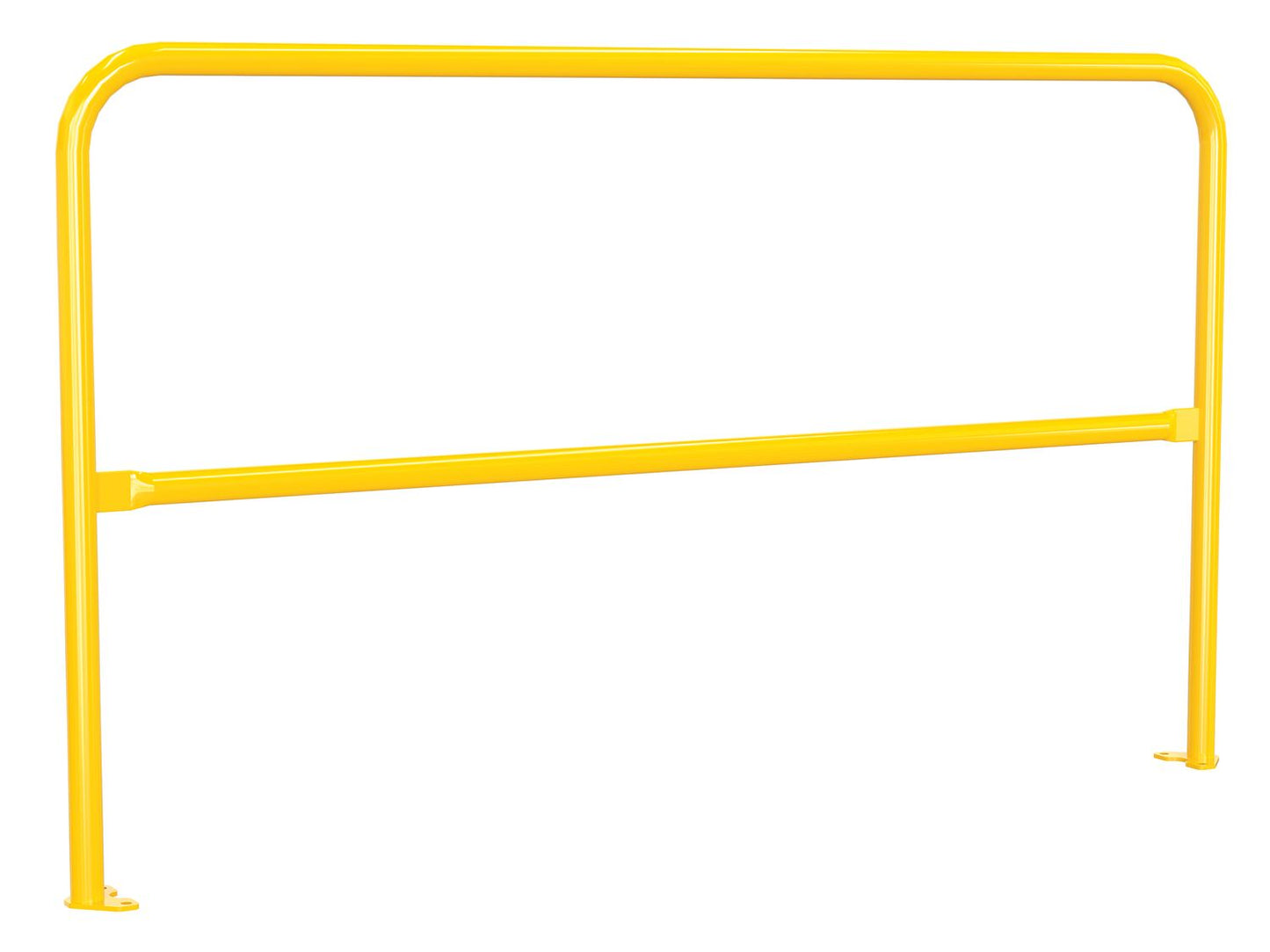 Vestil VDKR-6-BP-YL Steel Pipe Safety Railing with Welded Baseplate 6 Ft. Length Yellow