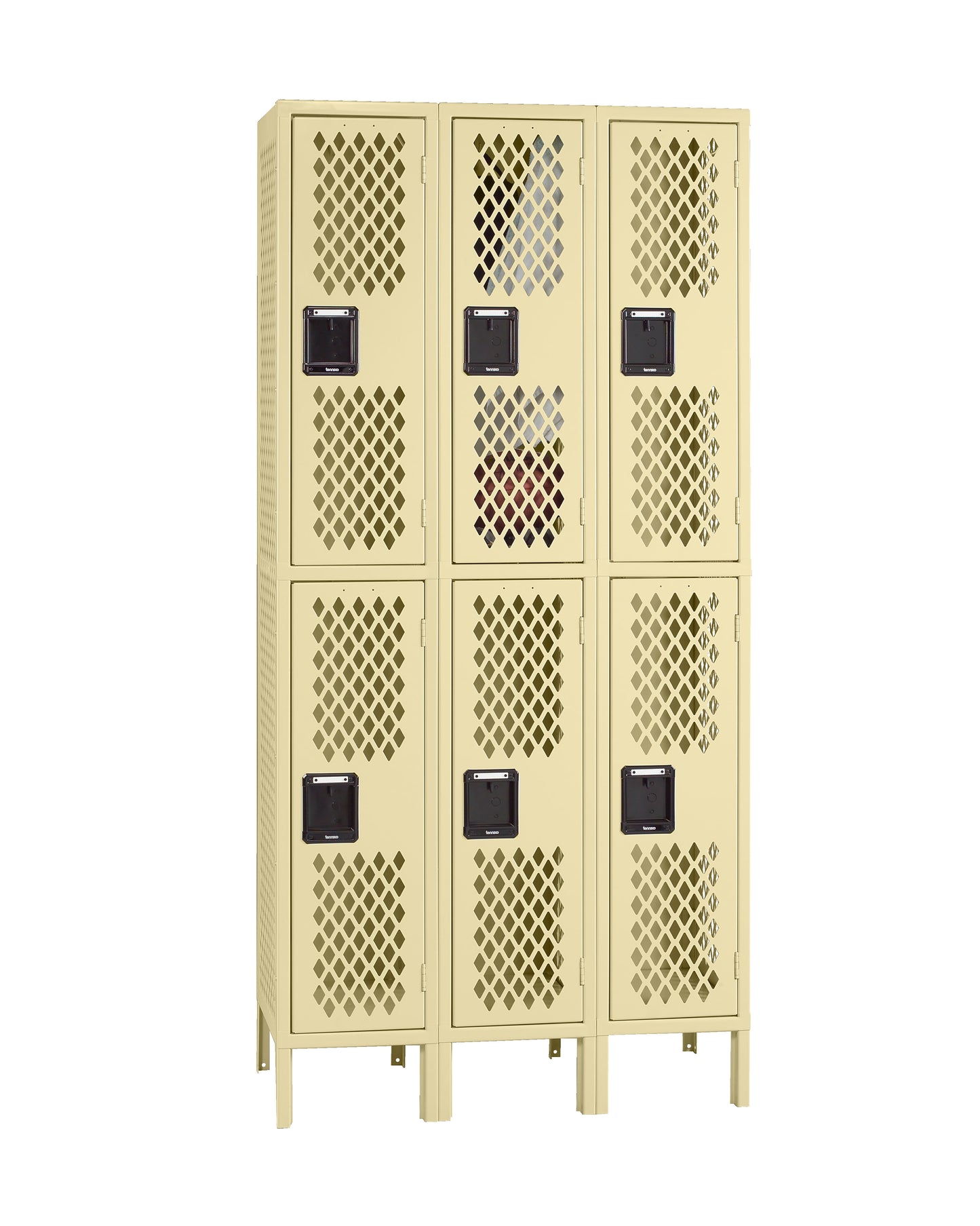 Tennsco VDL-121836-3 Double Tier Ventilated Locker - Three Wide With Legs (Assembled)