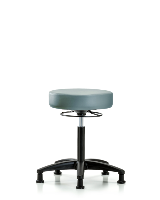 Blue Ridge Ergonomics VMBSO-RG-NF-RG-8822 Rutledge Vinyl Stool without Back - Medium Bench Height with Stationary Glides in Storm Supernova™ Vinyl