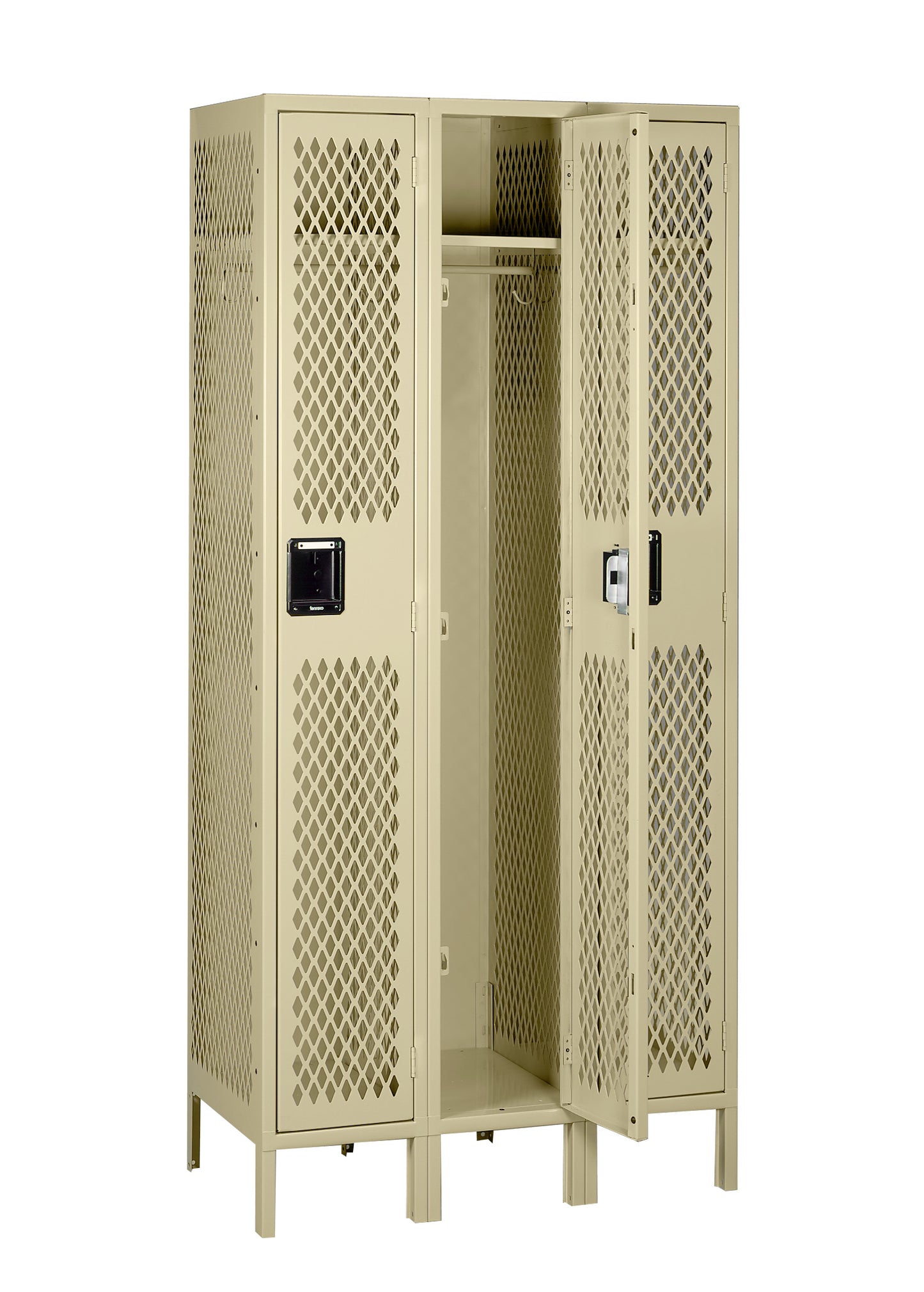Tennsco VSL-121872-3 Single Tier Ventilated Locker - Three Wide With Legs (Assembled)