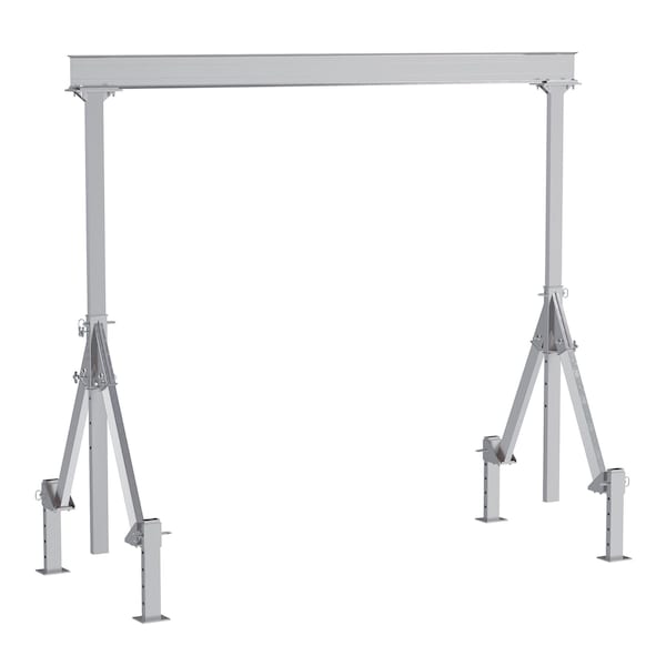 Vestil AHA-2-12-12-ALO Aluminum Adjustable Height Gantry Crane w/Adjustable Leveling Option 12ft. x 12 ft. 2K Silver