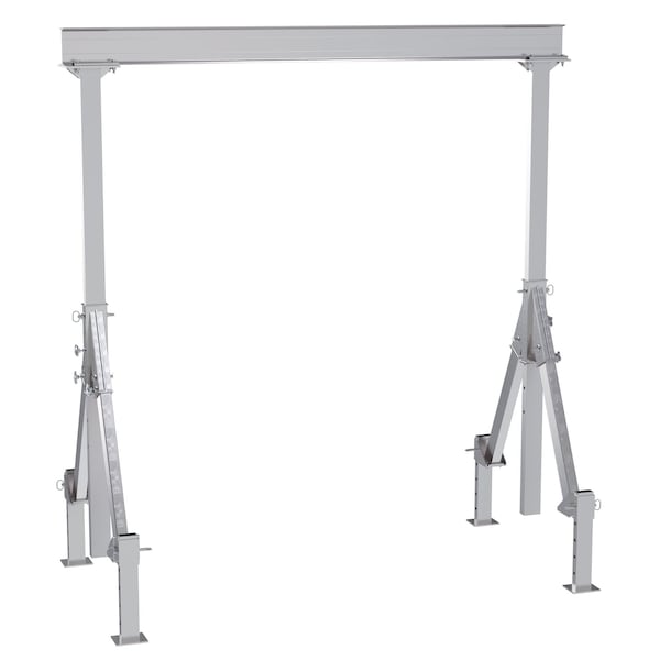 Vestil AHA-4-10-12-ALO Aluminum Adjustable Height Gantry Crane w/Adjustable Leveling Option 10 ft.x12 ft. 4K Silver