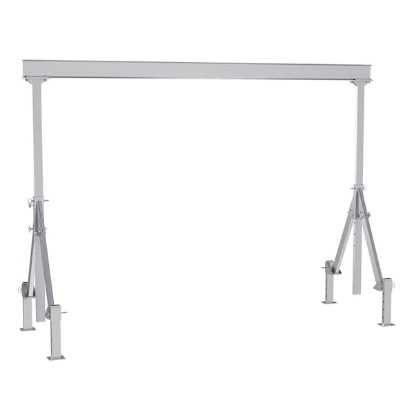 Vestil AHA-4-15-12-ALO Aluminum Adjustable Height Gantry Crane w/Adjustable Leveling Option 15 ft. x12 ft. 4K Silver
