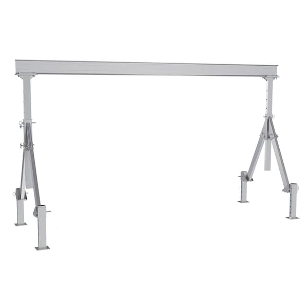 Vestil AHA-4-15-8-ALO Aluminum Adjustable Height Gantry Crane w/Adjustable Leveling Option 15 ft. x 8 ft. 4K Silver