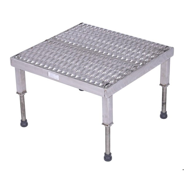 Vestil AHW-H-2424-SS Adjustable Stand, 24W x 24L, 10.5 Overall Height, Stainless Steel, Silver