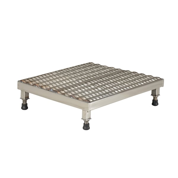 Vestil AHW-L-2424-SS Adjustable Stand, 6-3/4-8-3/4 H 24 x 24, 6.75 Overall Height, Stainless Steel, Silver