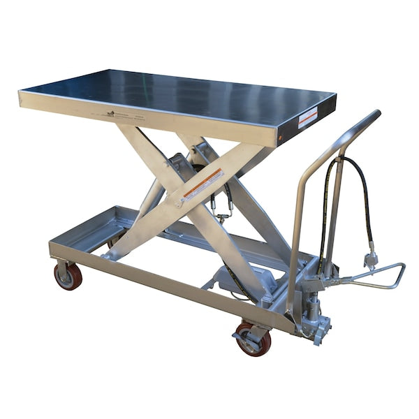 Vestil AIR-2000-PSS Air Hydraulic Steel Cart, 2000 lb. Cap, 24"W, 47-1/4"L
