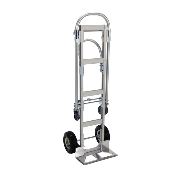 Vestil ALUM-CONV-B Silver Aluminum Convertible 2 in 1 Hand Truck 62 1/4 in High