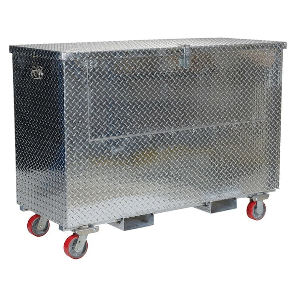 Vestil APTS-3660-CF-FD Portable Tool Box, Aluminum, 61" W x 26" D x 45" H, Added Fork Pockets, Fold Down Front & Casters