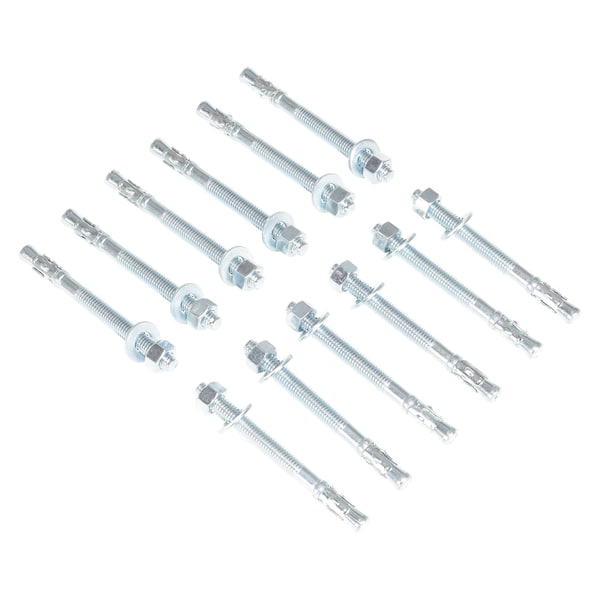 Vestil AS-125-12PK Sleeve Anchor, 1/2" Dia., 5" L, Steel Zinc Plated, 12 PK