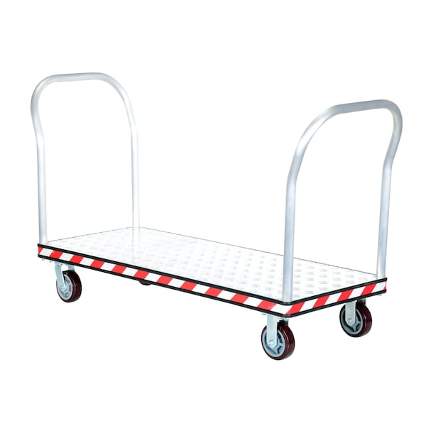 Vestil ATP-C-2460-2HDL Aluminum Treadplate Platform Truck Dual Handle 24 x 60