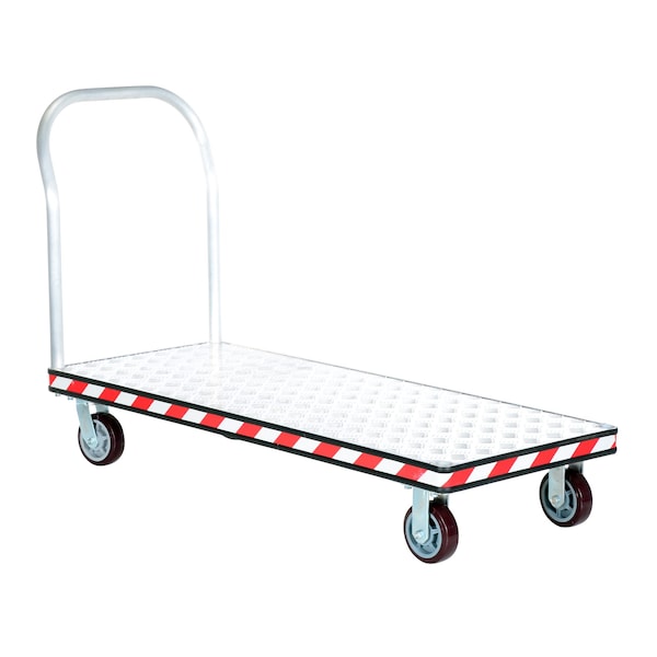 Vestil ATP-C-2460 Aluminum Treadplate Platform Truck Single Handle 24 x 60