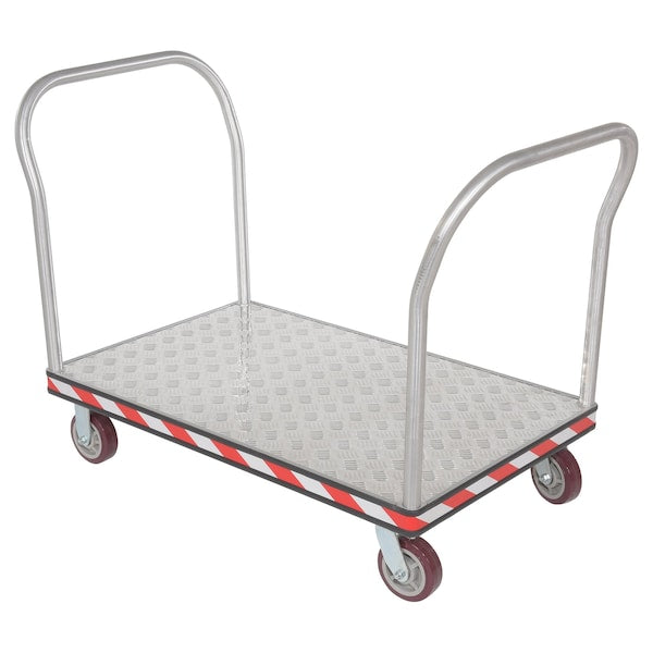 Vestil ATP-C-3048-2HDL Aluminum Treadplate Platform Truck Dual Handle 30 x 48