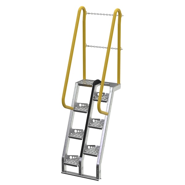 Vestil ATS-4-68-HDG 90 Overall H, Steel, 7 Steps, Galvanized Finish