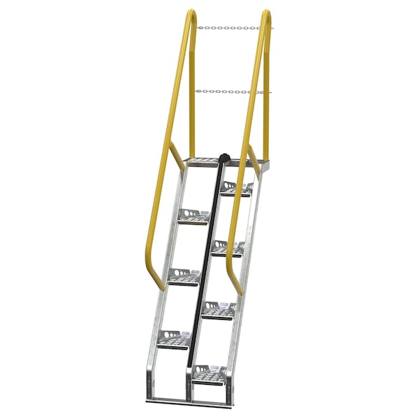 Vestil ATS-5-56-HDG 102.4375 Overall H, Steel, 8 Steps, Galvanized Finish