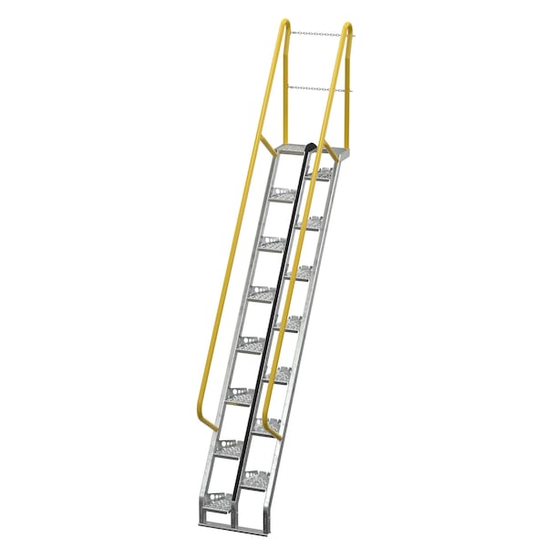 Vestil ATS-9-56-HDG 150.25 Overall H, Steel, 15 Steps, Galvanized Finish