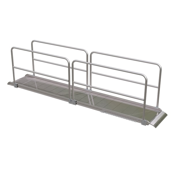 Vestil AWR-28-14A-HR Alum. Walk Ramp w/Rail Overlap, 168 x 28"