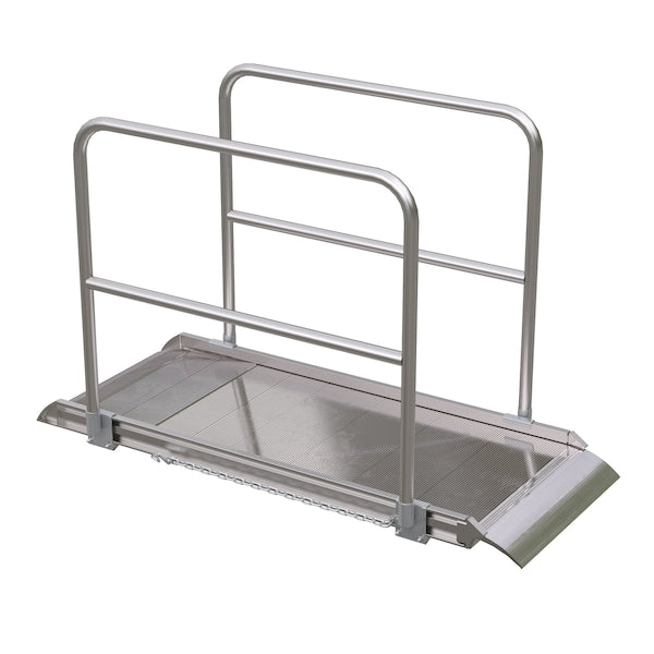 Vestil AWR-28-6A-HR Alum. Walk Ramp w/Rail Overlap, 72 x 28"