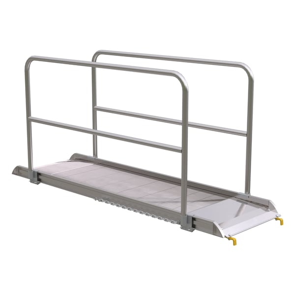 Vestil AWR-28-8B-HR Alum. Walk Ramp w/Rail Hook, 96 x 28"