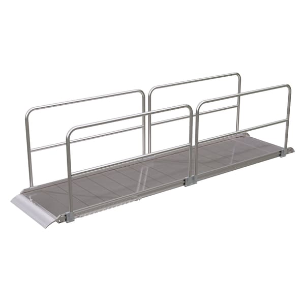 Vestil AWR-38-14A-HR Alum. Walk Ramp w/Rail Overlap, 168 x 38"