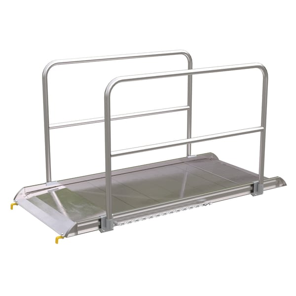 Vestil AWR-38-7B-HR Alum. Walk Ramp w/Rail Hook, 84 x 38"