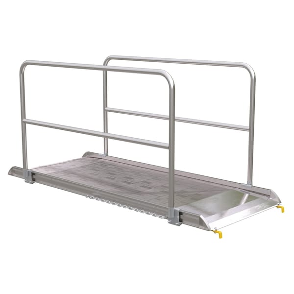 Vestil AWR-38-8B-HR Alum. Walk Ramp w/Rail Hook, 96 x 38"