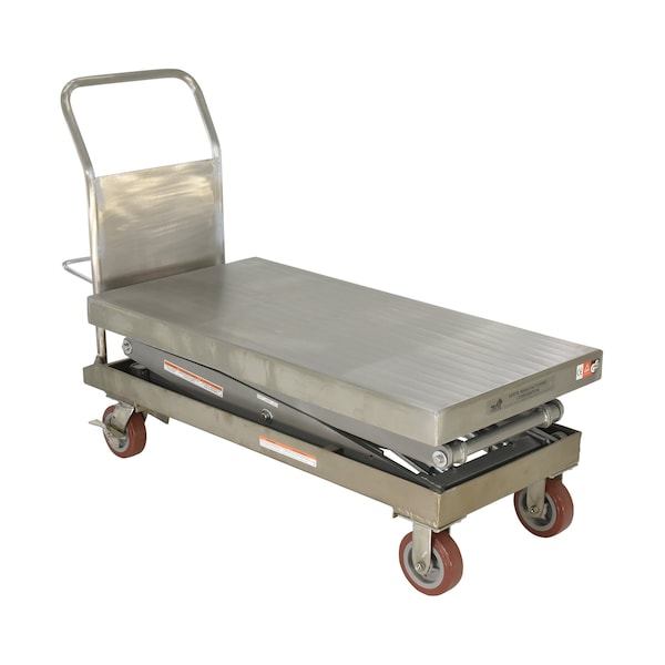 Vestil CART-1500-D-TS-PSS Partially SS Elevating Cart, 1.5K, 24x47.5