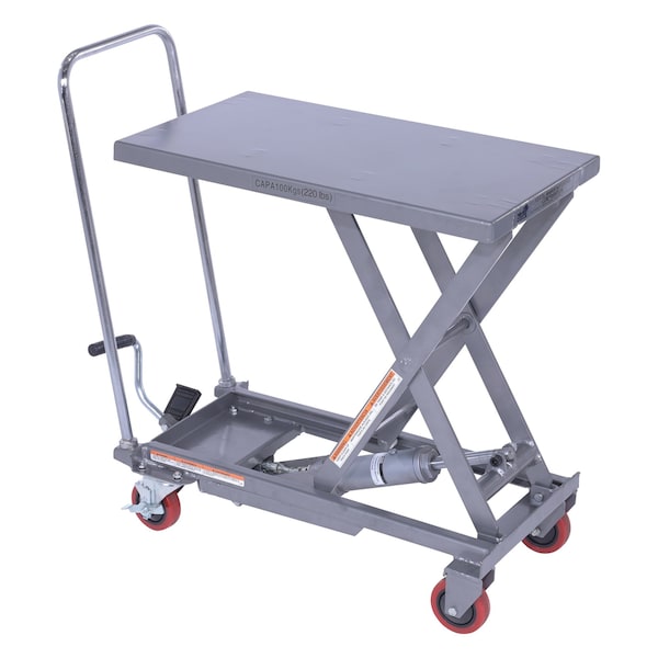 Vestil CART-200-ALUM Alum Elevating Cart, 220 lb., 15.75x27