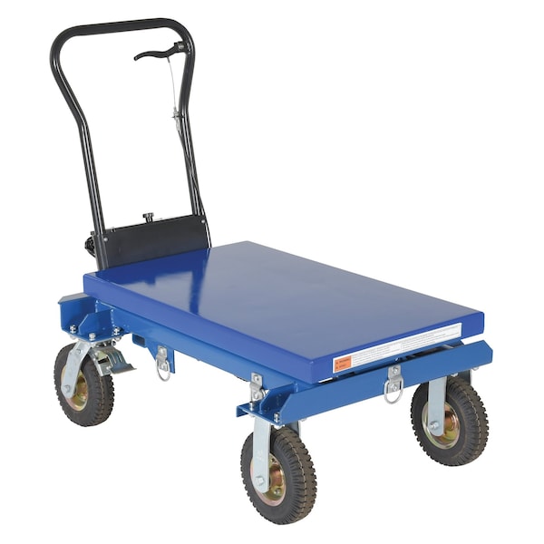 Vestil CART-PN-600 Blue Rough Terrain Elevating Cart 600 lb Capacity 33.5 x 20.5