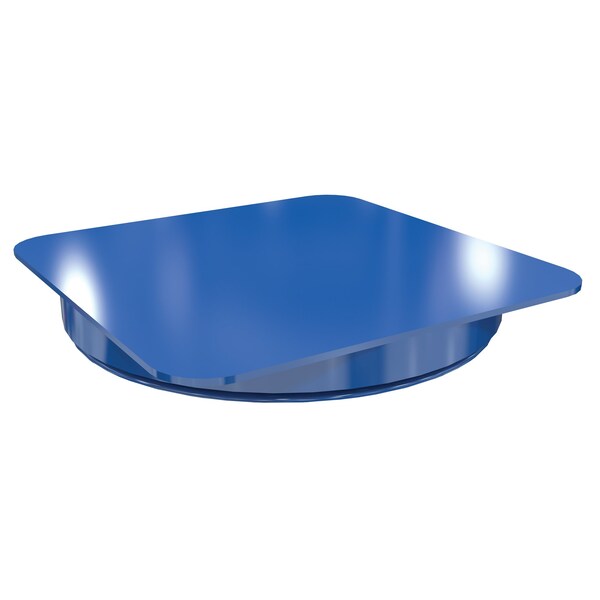 Vestil CA-18-2-TP-SSM Steel 18 In. Carousel, 2K Capacity, Square Smooth Top Plate Blue