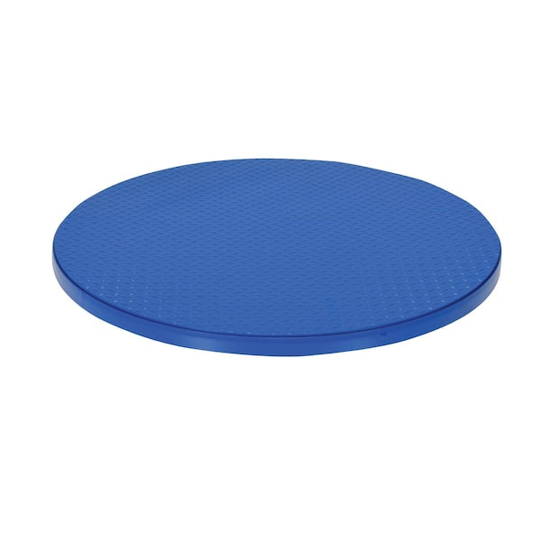 Vestil CA-30-2-TP-RTP Steel 30 In. Carousel, 2K Capacity, Round Tread Top Plate Blue