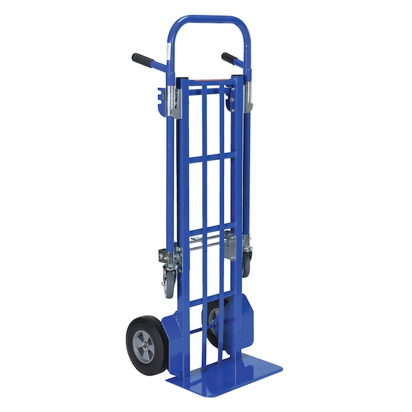 Vestil CSHT-500 Blue Convertible Steel Hand Truck 500 lb Capacity Pneumatic Casters