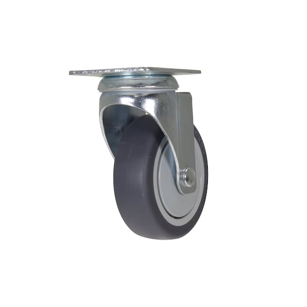 Vestil CST-B28-4X1TPR-S Dark Gray Swivel Thermoplastic Polyurethane Rubber Caster 4 x 1 1/4