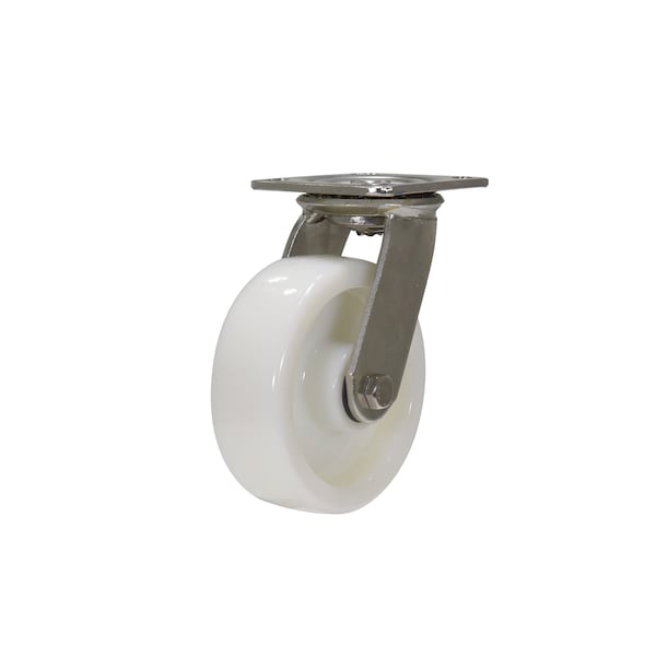 Vestil CST-BSS-6X2NY-S White Stainless Steel Swivel Nylon 6 x 2 Caster
