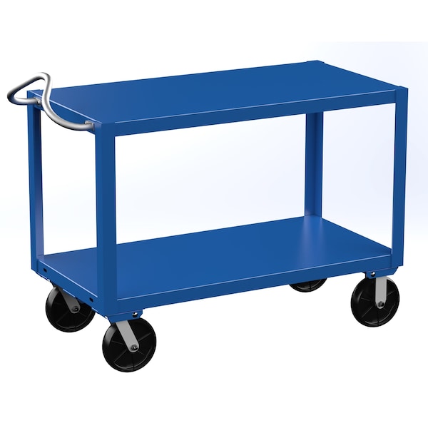 Vestil DH-PH4-2448 Ergo Handle Cart - Extra Heavy Duty, Steel, 4000 lb Load Capacity, 2 Shelves, 2.125" W