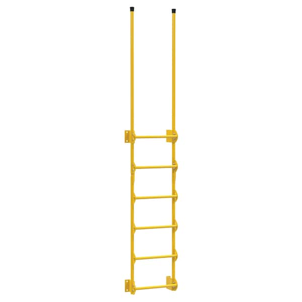 Vestil DKL-6 113-1/2" Overall H, Dock Ladder, Walk-Through Style, 6 Step, Steel, 6 Steps, 300 lb. Load Capacity
