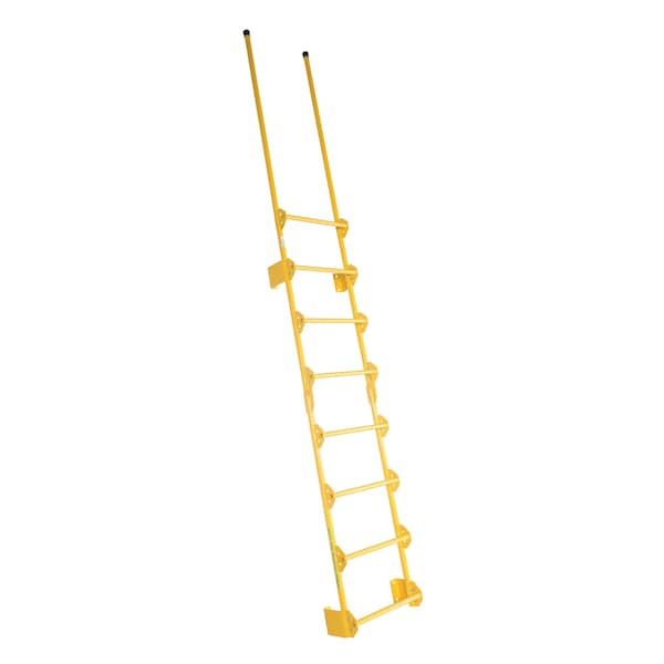 Vestil DKL-8 137-1/2" Overall H, Dock Ladder, Walk-Through Style, 8 Step, Steel, 8 Steps, 300 lb. Load Capacity
