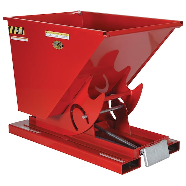 Vestil D-25-MD-SR Medium Duty Self-Dump Hopper .25 Cubic Yard 4000 lb Red