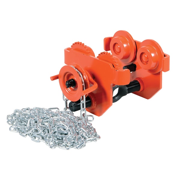 Vestil E-MT-2-C Low Profile Eye Manual Trolley - Geared