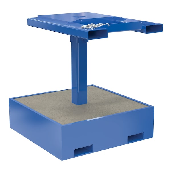 Vestil FWBC-4242-2-BC Steel Trash Bin Compactor 2,000 lb. Filled Weight Blue, Filled