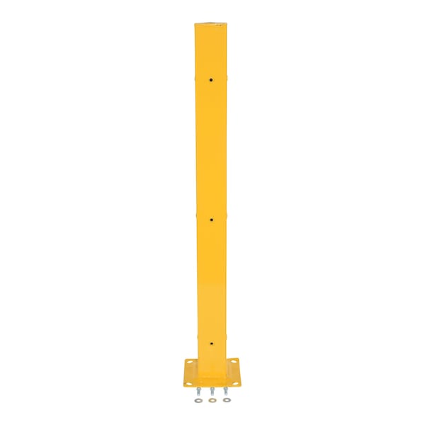 Vestil GR-H2R-BO-TP60-YL Steel Bolt On Tubular Guard Rail Post 2 Ribbed 60 In. Length Yellow